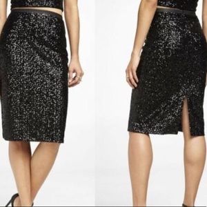 Express Sequin Crop Top/Skirt set